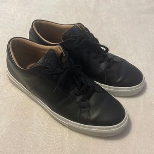 Black leather shoes